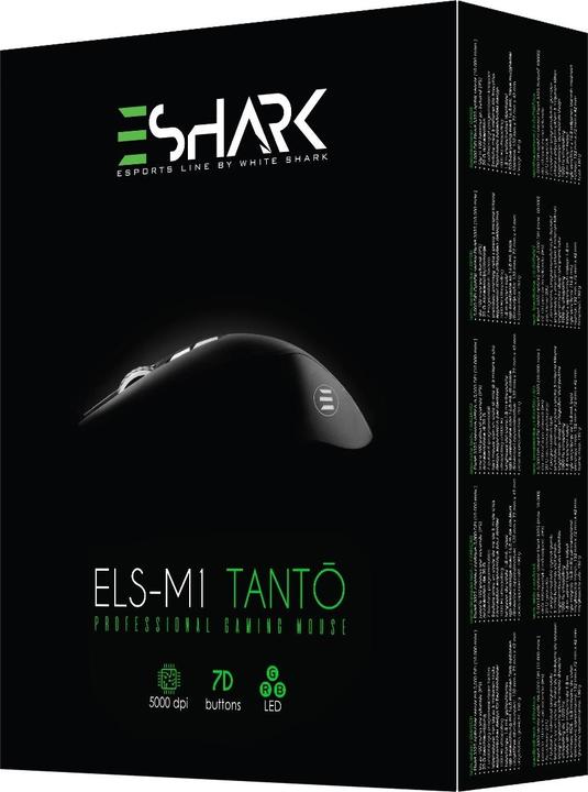 Immagine prodotto Eshark Mouse da gioco ergonomico Tanto con illuminazione RGB e sensore Pixart 3325 (Cablato)