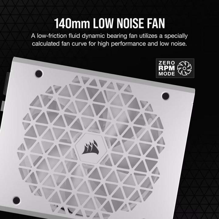 Produktbild Corsair RMx Shift White Series, RM1200x Shift White, 1200 Watt, 80 PLUS GOLD Certified, Fully Modular Power (1200 W)