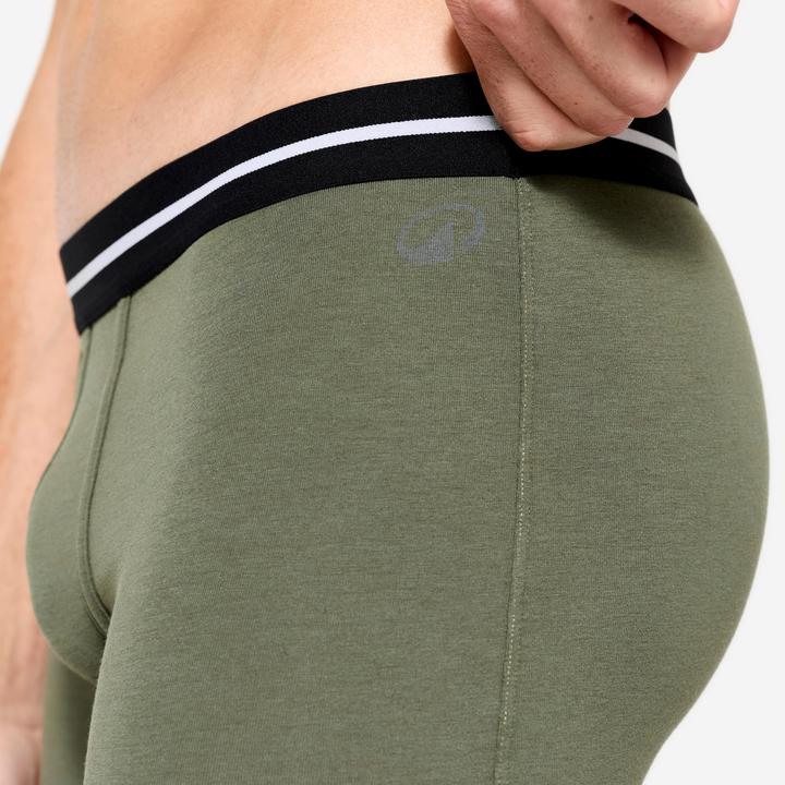 Produktbild Domyos Sport-Boxershorts Herren hoher Baumwollanteil 2er-Pack - grün/grau (L, 2er Pack)