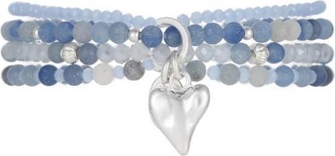 Andreani Armband aus echtem Blauem Aventurin mit Herzanhänger von (19 cm)