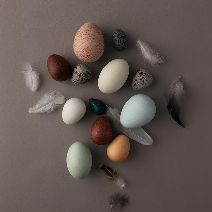 Actual product image Moon Picnic Wooden bird eggs in the box