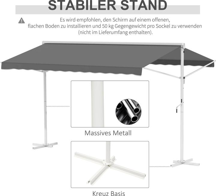 Produktbild Outsunny Standmarkise mit Faltarm (2.94 m)