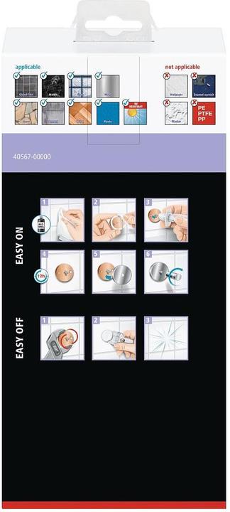 Actual product image tesa MOON BLACK shower tray incl. adhesive solution without drilling (9 x 13 x 29 cm)