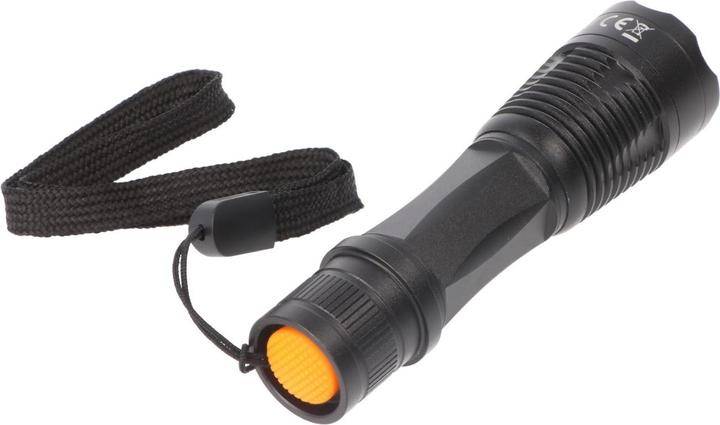 Actual product image Arcas 1 watt LED torch black including alkaline battery