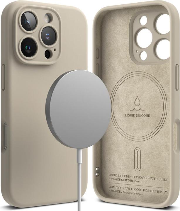 Productafbeelding Ringke - Silicone Magnetic MagSafe - iPhone 16 Pro - Stone (Apple iPhone 16 Pro)
