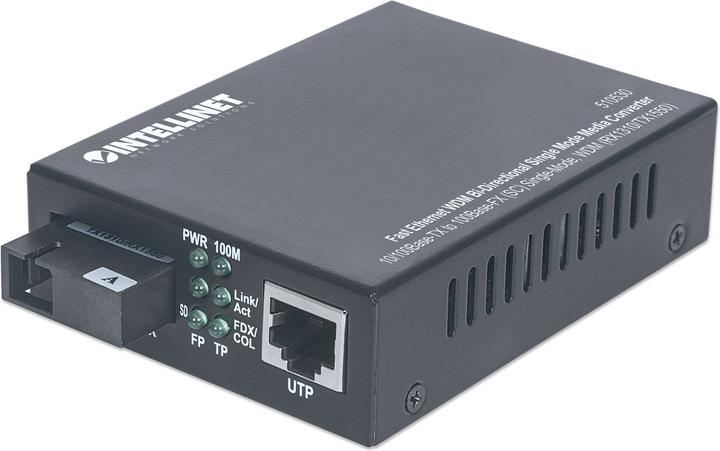Intellinet 10/100Base-TX à 100Base-FX, SC, monomode, 12.4 mi., WDM RX1310/TX1550 (Convertisseur de médias)