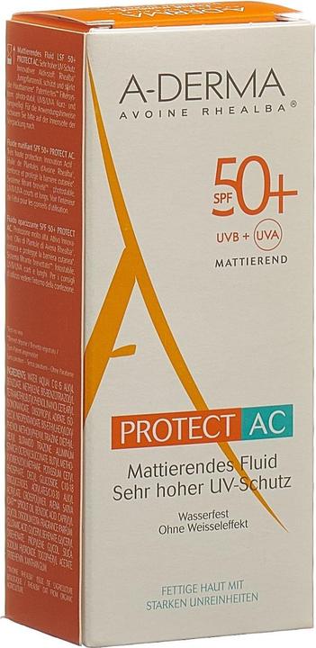 Produktbild A-Derma PROTECT-AC mattierendes Fluid SPF50+ (Sonnencreme Gesicht, SPF 50+, 40 ml, 67 g)