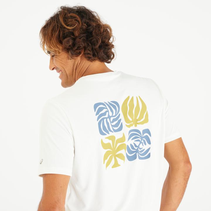 Image du produit Olaian T-shirt de surf manches courtes UPF50+ Homme - Whiteflower blanc (S)