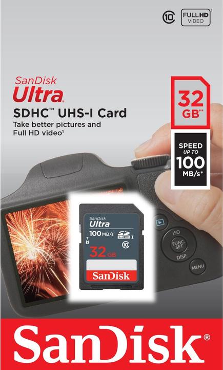 Actual product image SanDisk Ultra (32 GB, SDHC, U1, UHS-I)