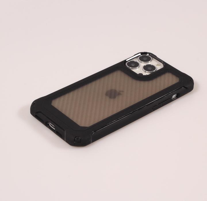 Actual product image PhoneLook Coque Cover Military Élite avec dos en carbone semi-transparent (Apple iPhone 14 Pro Max)
