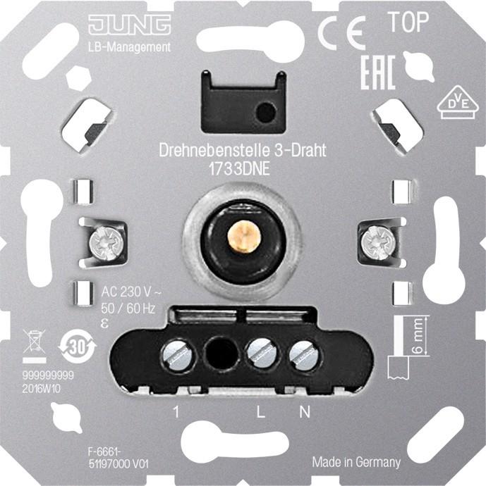 Actual product image JUNG Rotary extension unit 3-wire 1733DNE