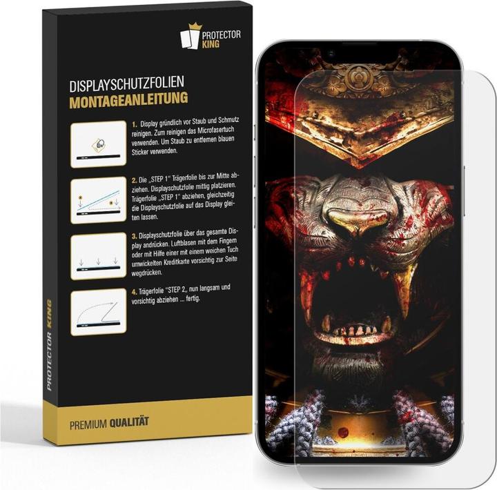 Actual product image Protectorking 4x 9H Panzerglas flexibel HD Klar (4 Piece, Apple iPhone 15 Plus)