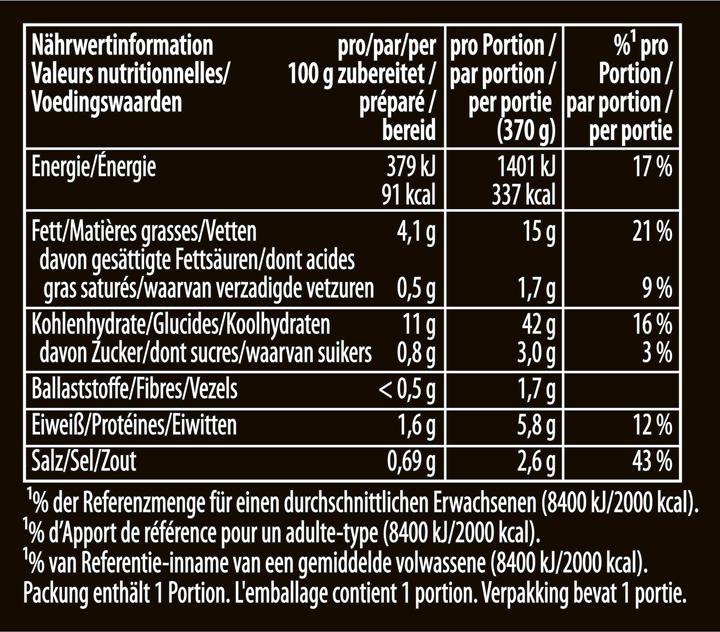 Nährwerte und Zutaten Knorr Asia Noodles Thai Beutel, Asiatisch Instant Nudeln Snack, in nur 3 Minuten zubereitet (70 g)