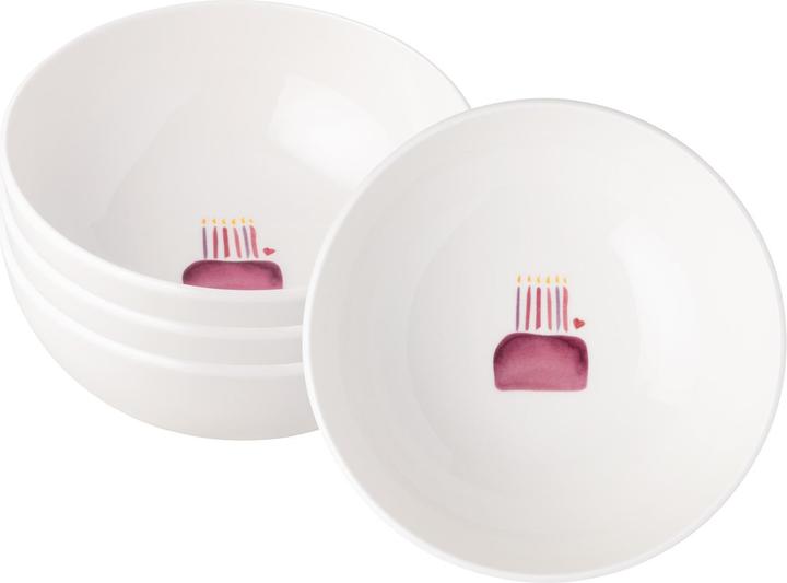Actual product image Villeroy & Boch With Love cereal bowls Happy Birthday (16.90 cm, 0.59 l, 4 x)
