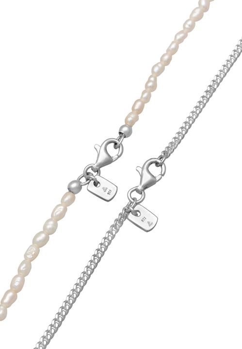 Immagine prodotto Kuzzoi Collana con catena a cordoncino perle d'acqua dolce argento 925 (Argento 925, Perle coltivate d'acqua dolce, Plastico, 45 cm)