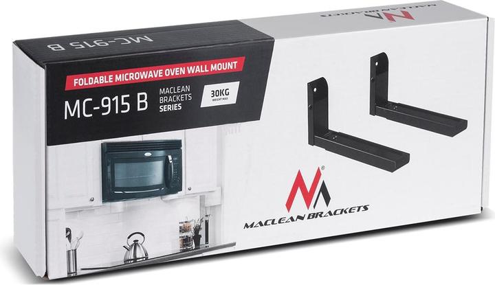 Actual product image Maclean MC-915 B Universal holder for microwave ovens, wall mounting, adjustable, hard metal, kitchen, 30 k