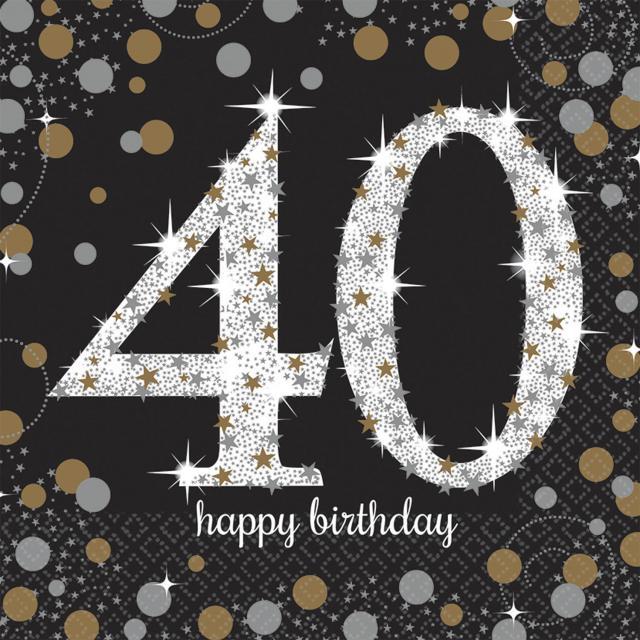 Amscan 40. Geburtstag (16 x, 33 x 33 cm)