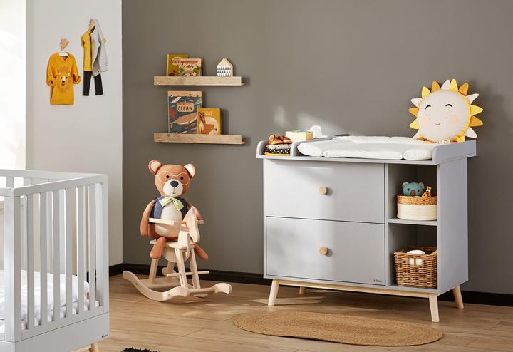 Actual product image Pinolino Children's room set 'Dusk' wide, 2 pcs. (Baby cot, Changing unit)
