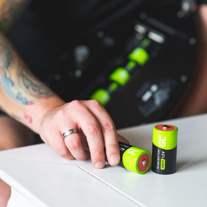 Immagine prodotto GreenCell 4x Batteria Ni-MH D R20 HR20 - Ricaricabile - 1,2V - 8000mAh (2 pz., HR03, 8000 mAh)