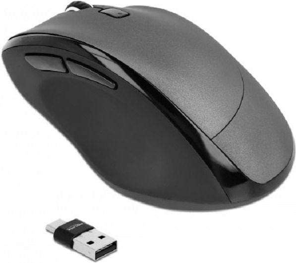Actual product image Delock Ergonomic optical 5 buttons 7.60cm (3") 1 mouse 2.4 GHz and Bluetooth (Wireless)