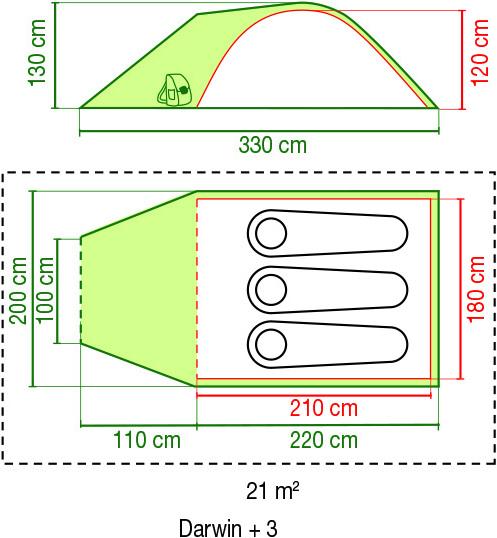 Image du produit Coleman Darwin 3 Plus (Tente igloo, 4.90 kg, 3 personnes)