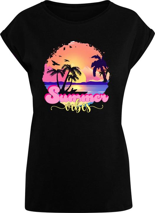 Actual product image Merchcode Ladies Summer Vibes Sunset Extended Shoulder Tee - 116527 (XL)