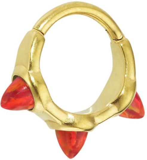 Immagine prodotto Bijouteria Piercing orecchio (Acciaio chirurgico 316L, Sintetico Opale, Rivestimento in PVD (colore oro))