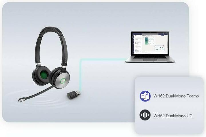 Actual product image Yealink WH62 UC (Wireless, USB-A)