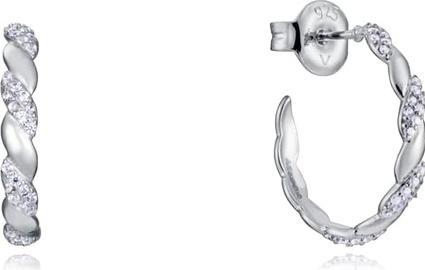 Viceroy Silver hoop earrings with zirconia Clasica 13157E000-30