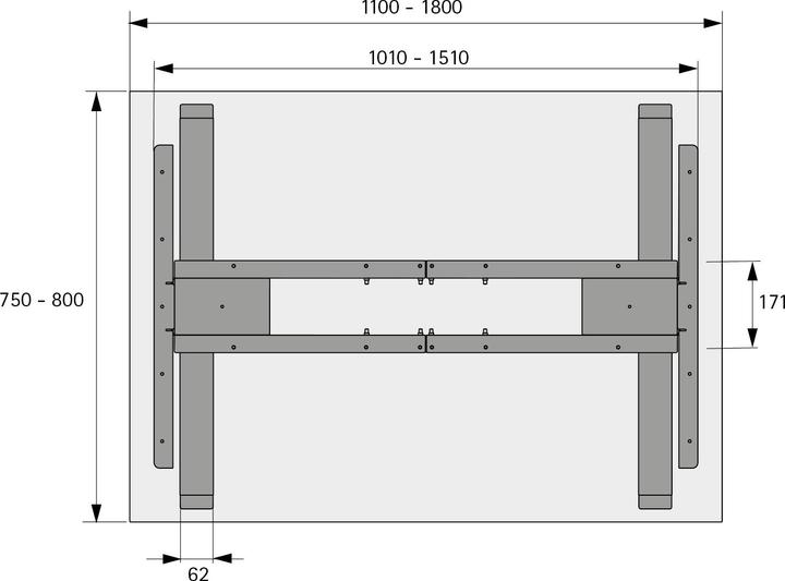 Actual product image Hettich Steelforce Pro 300 690-1180 mm weiss