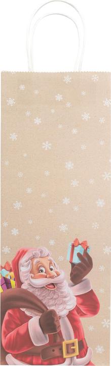 Image du produit Idena Sac à bouteilles Noël Père Noël multicolore 12x9x36cm (Pochette cadeau)