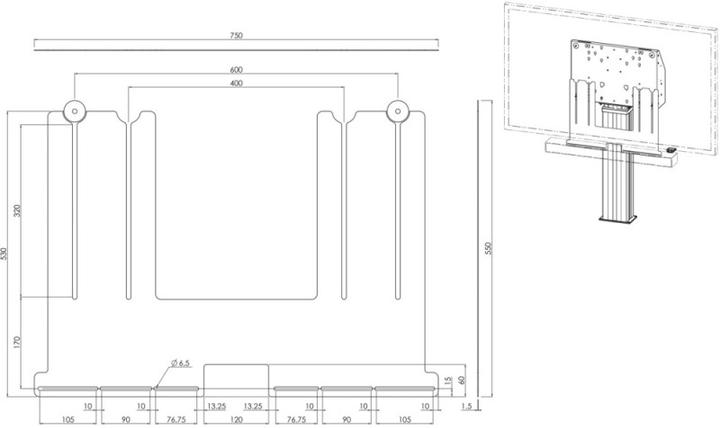 Actual product image iiyama MD 052B7285 Soundbar bracket for floor lift (Ground, 86")