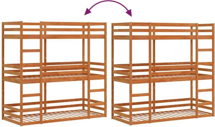 Produktbild VidaXL Dreifach-Etagenbett (80 x 200 cm)