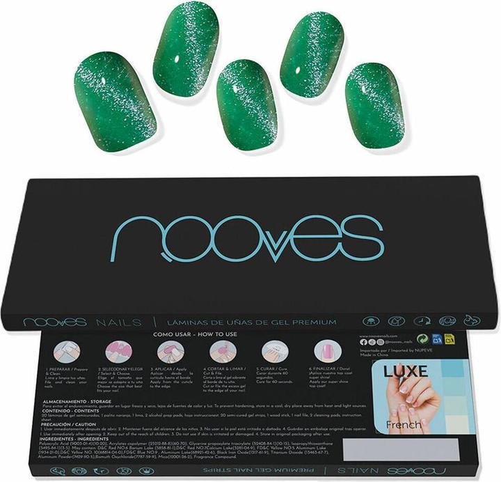 Immagine prodotto Nooves Fogli di gel per unghie verde occhio di gatto (Essiccatore smalto per unghie, Verde)