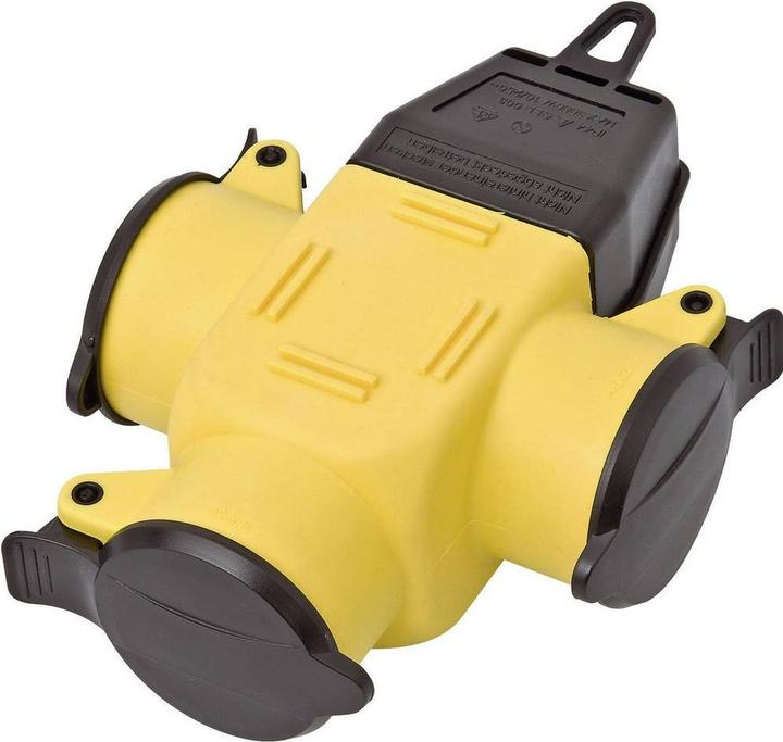 Image du produit interBär 9007-006.01 Coupleur triple caoutchouc 230 V Jaune IP44
