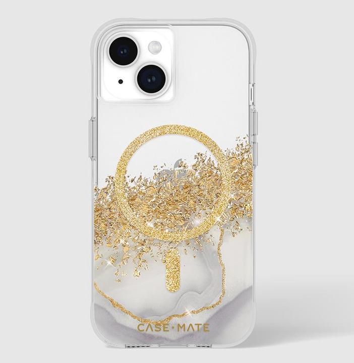 Actual product image Case-Mate Karat MagSafe - Case iPhone 15 zdobione złotem (Marble) (Apple iPhone 15)