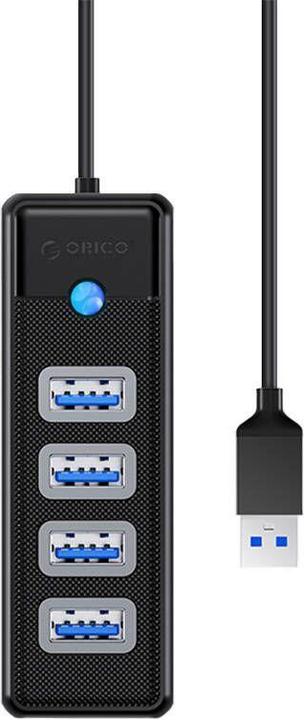 Immagine prodotto Orico Hub USB a 4x USB 3.0, 5 Gbps, 0,15 m (nero) (USB-A, 4 Porti)