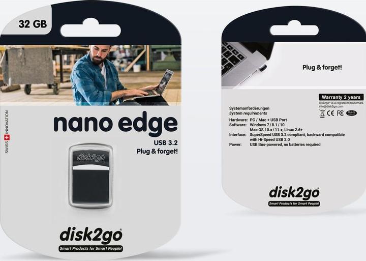 Produktbild Disk2go Nano Edge (32 GB, USB-A)