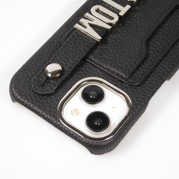 Produktbild PhoneLook Hülle Individuell angefertigte Lederhülle mit silbernem Schriftzug + Lanyard und Kartenfach (Apple iPhone 15)