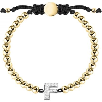 La Petite Story Bicolor bracelet with letter "F" LPS05ARR12