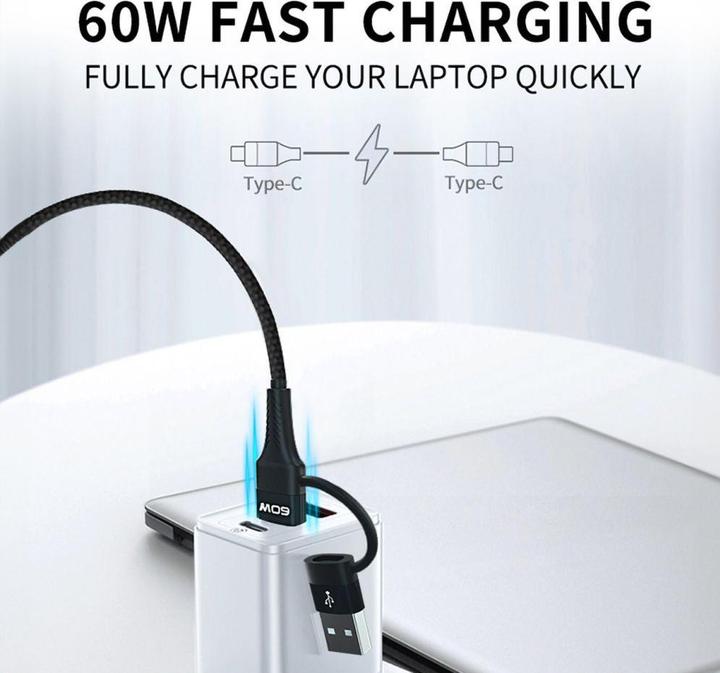 Immagine prodotto Wozinsky WNBAA 4in1 2x USB-C 1x USB-A 1x Lightning 60W 1 m - nero (1 m, USB 2.0, 60 W)