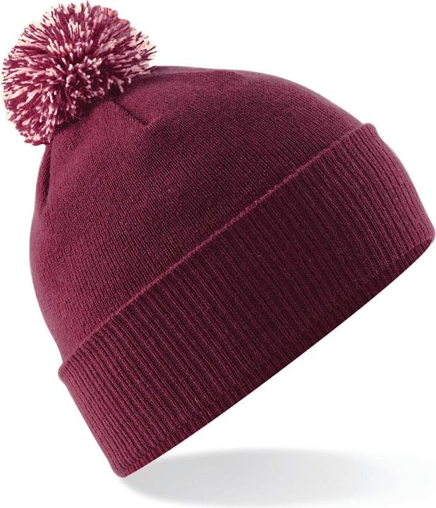 Burgundy with bobble of the same colour
