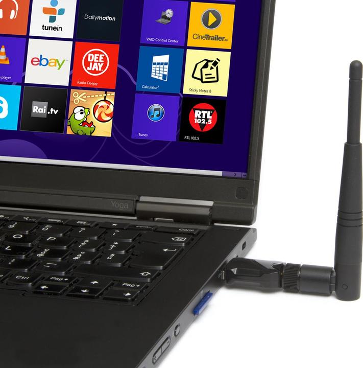 Produktbild Hamlet USB Wi-Fi Adapter 600Mbps Dual Band 5GHz + 2.4GHz Standard 802.ac mit abnehmbarer Antenne (USB)