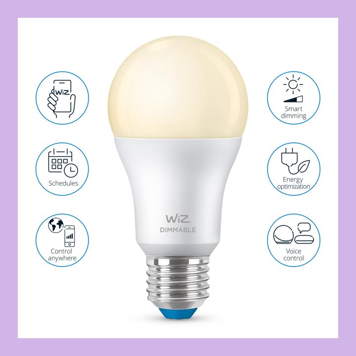 Actual product image WiZ white (E27, 8 W, 806 lm, 1 x, F)