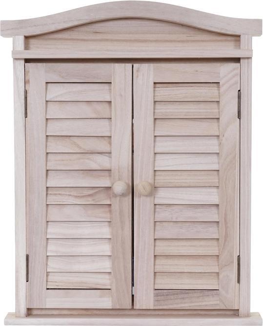 Produktbild Swisshandel24 Wandspiegel Spiegelfenster mit Fensterläden 53x42x5cm - naturbraun (53 x 42 x 5 cm)