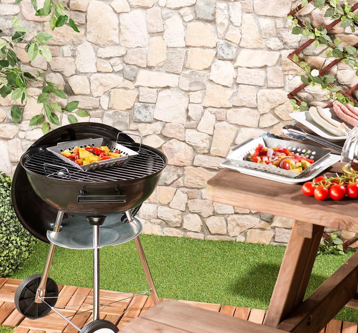 Image du produit Rosenstein & Söhne Lot de 4 barquettes en acier inoxydable pour légumes et petites grillades