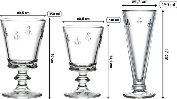Actual product image La Rochère Wein- und Sektgläser Biene Abeille (35 cl, 18 Glasses, Wine glasses set)