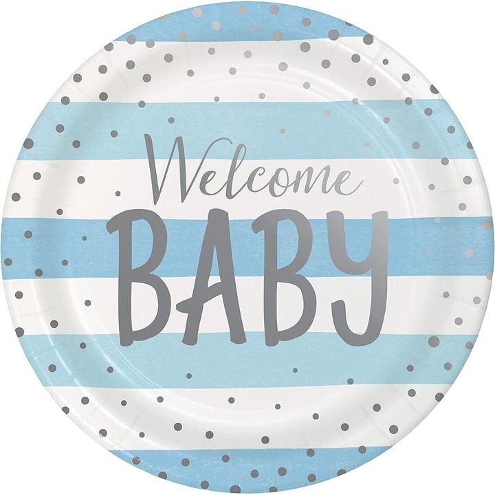 Image du produit Creative Party Welcome Baby Paper Dinner Plate (pack de 8) (8 x)