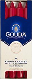 Productafbeelding Gouda Kroonkaarsen robijnrode 8 stuks