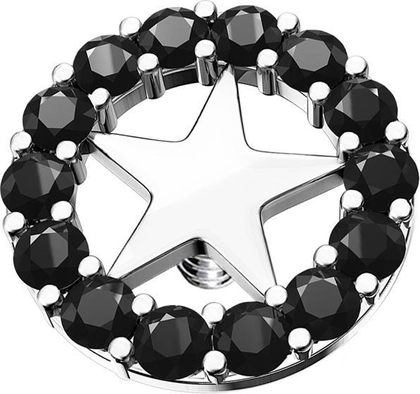 Star Piercing Dermal Anchor silber Sternkreis schwarz (Chirurgenstahl 316L, Messing)